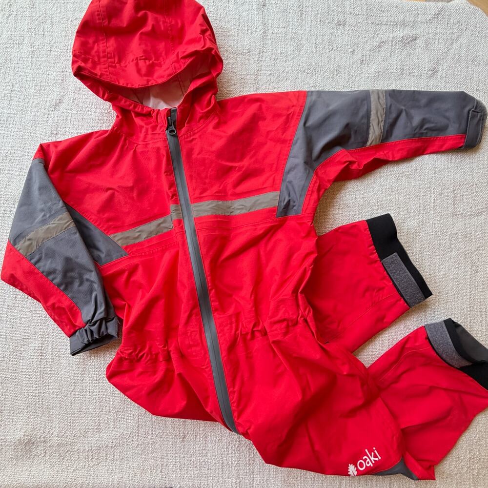 Oaki Red Rainsuit GUC 5T